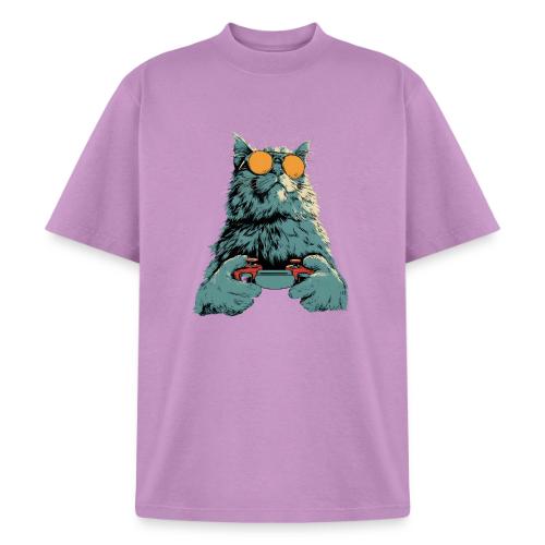 Cat: Fluff Mode On - Heavyweight Washed Unisex T-Shirt