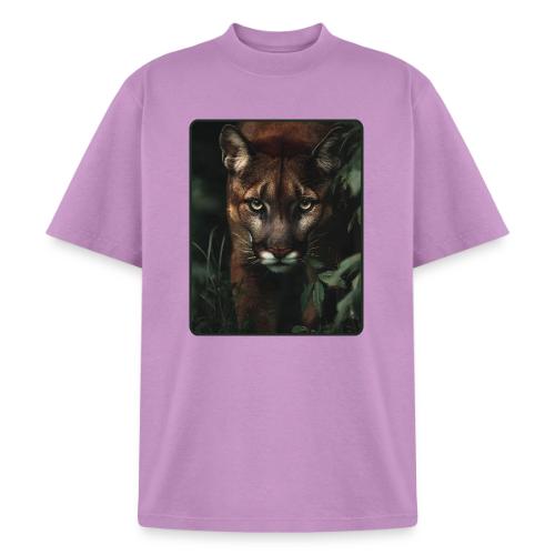 Cougar Jungle Predator Design - Heavyweight Washed Unisex T-Shirt