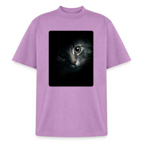 Cat Face in Shadow Close-Up Design - Heavyweight Washed Unisex T-Shirt