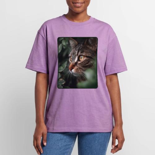 Tabby Cat Jungle Eyes Design - Unisex Garment Dyed T-Shirt