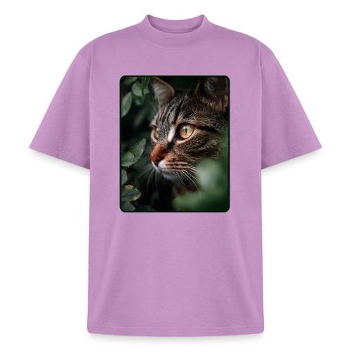Tabby Cat Jungle Eyes Design - Heavyweight Washed Unisex T-Shirt