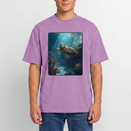Sea Turtle Coral Reef Design - Unisex Garment Dyed T-Shirt