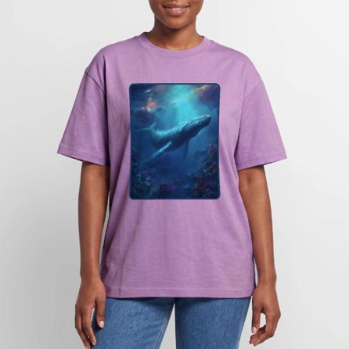 Humpback Whale Ocean Reef Design - Unisex Garment Dyed T-Shirt