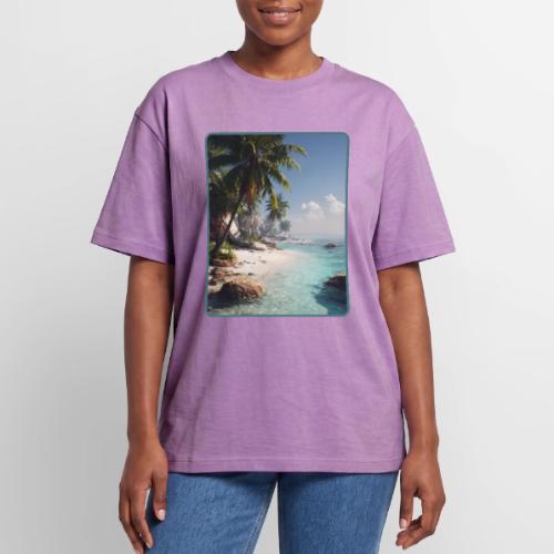 Tropical Beach Paradise Palm Design - Unisex Garment Dyed T-Shirt