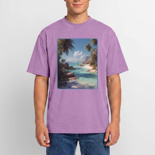 Tropical Island Paradise Ocean Design - Unisex Garment Dyed T-Shirt