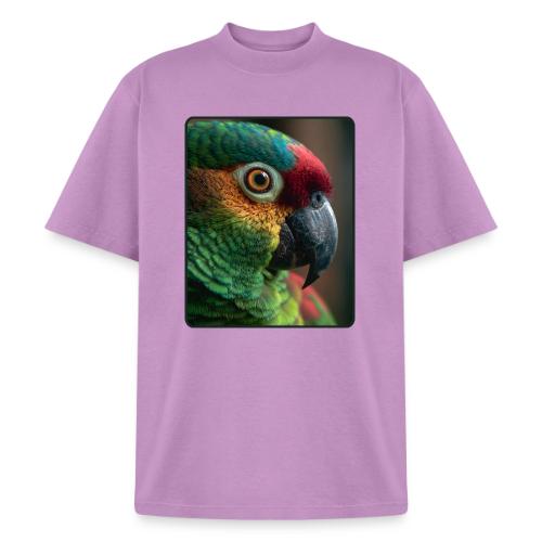 Colorful Parrot Close-Up Design - Heavyweight Washed Unisex T-Shirt