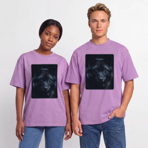 Black Wolf Intense Eyes Portrait Design - Unisex Garment Dyed T-Shirt