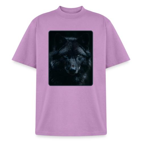 Black Wolf Intense Eyes Portrait Design - Heavyweight Washed Unisex T-Shirt
