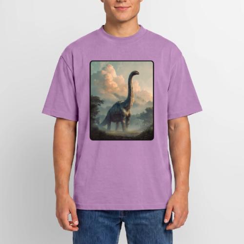 Brachiosaurus Prehistoric Scene Design - Unisex Garment Dyed T-Shirt