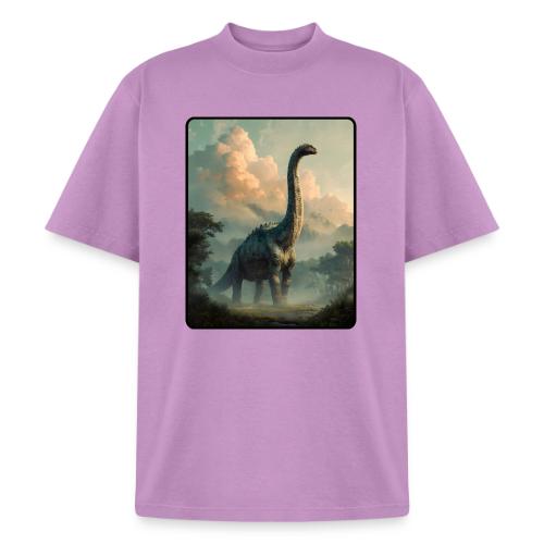 Brachiosaurus Prehistoric Scene Design - Heavyweight Washed Unisex T-Shirt