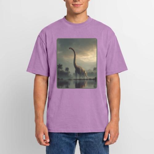 Brachiosaurus Misty Lake Design - Unisex Garment Dyed T-Shirt