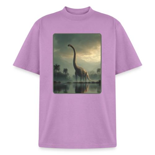 Brachiosaurus Misty Lake Design - Heavyweight Washed Unisex T-Shirt