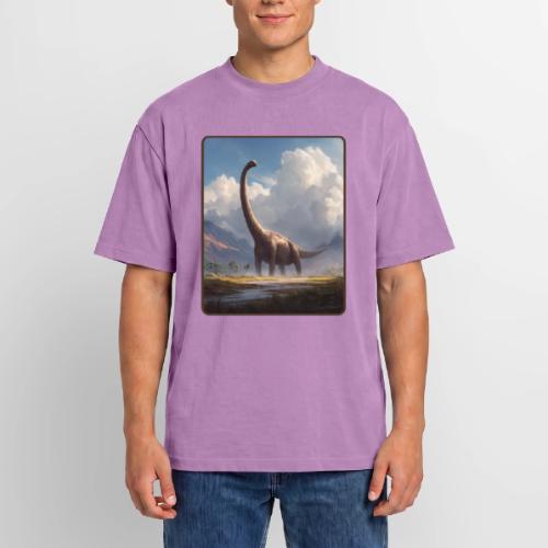Brachiosaurus Valley Landscape Design - Unisex Garment Dyed T-Shirt