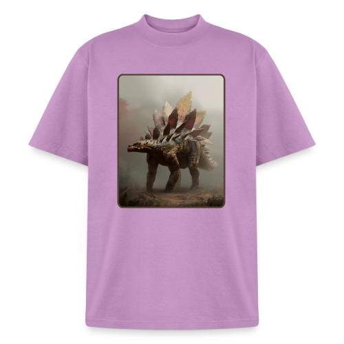 Stegosaurus Misty Forest Design - Heavyweight Washed Unisex T-Shirt