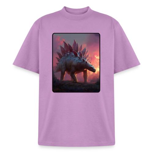 Stegosaurus Sunset Forest Design - Heavyweight Washed Unisex T-Shirt