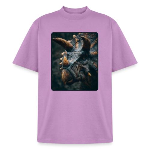 Triceratops Detailed Portrait Design - Heavyweight Washed Unisex T-Shirt