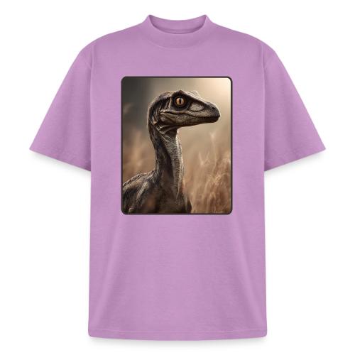 Velociraptor Feathered Portrait Design - Heavyweight Washed Unisex T-Shirt