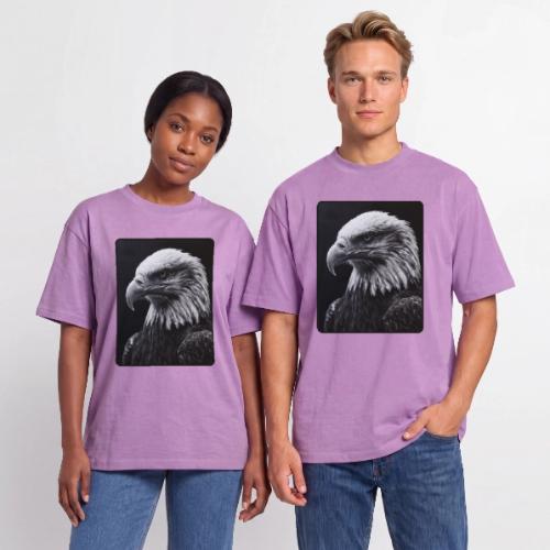 Black White Bald Eagle Design - Unisex Garment Dyed T-Shirt