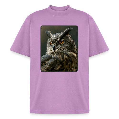 Eurasian Eagle Owl Portrait Design - Heavyweight Washed Unisex T-Shirt