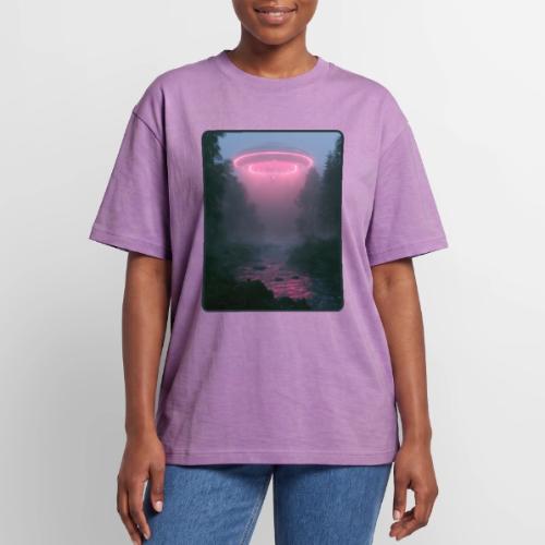 Neon UFO Forest River Design - Unisex Garment Dyed T-Shirt