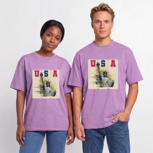 Art illustration of the Statue of Liberty - Unisex Garment Dyed T-Shirt