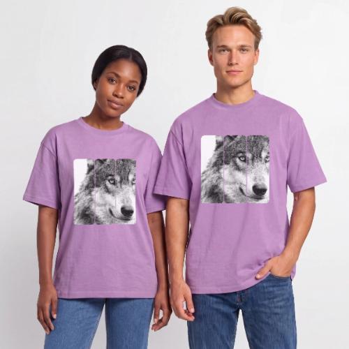 Wolf Face Triptych: Silent Alpha - Unisex Garment Dyed T-Shirt