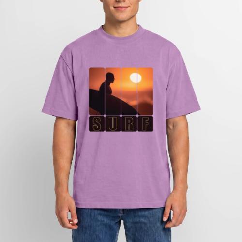 Surfing: Sunset Surf Panels - Unisex Garment Dyed T-Shirt