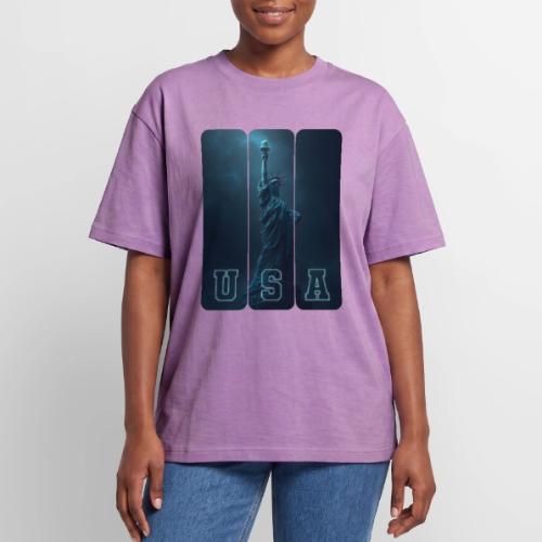 Neon Liberty USA Triptych - Unisex Garment Dyed T-Shirt