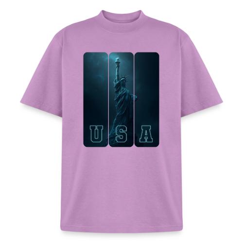 Neon Liberty USA Triptych - Heavyweight Washed Unisex T-Shirt