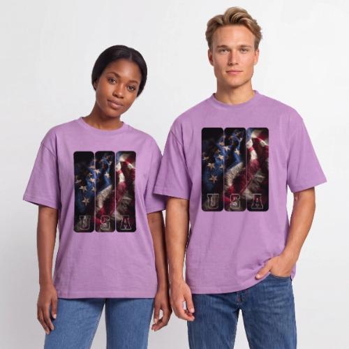 USA: Worn Stars and Stripes - Unisex Garment Dyed T-Shirt