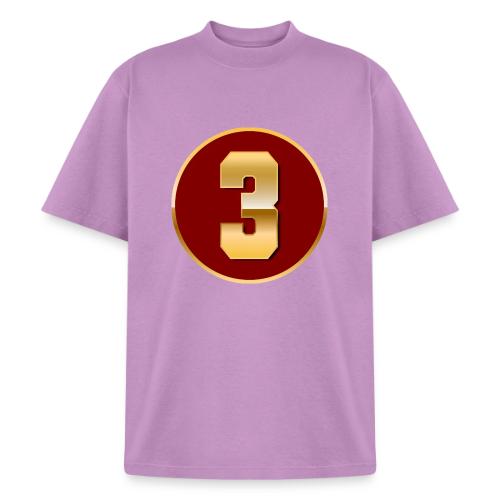 Number 3 in Gold Varsity Font - Heavyweight Washed Unisex T-Shirt