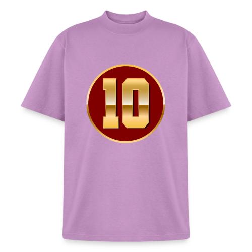 Number 10 in Gold Varsity Font - Heavyweight Washed Unisex T-Shirt