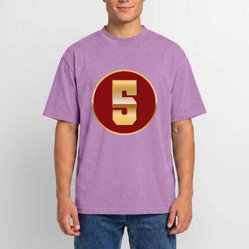 Number 5 in Gold Varsity Font - Unisex Garment Dyed T-Shirt