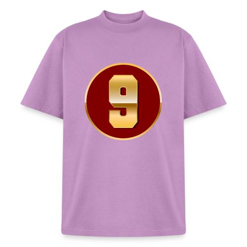 Number 9 in Gold Varsity Font - Heavyweight Washed Unisex T-Shirt