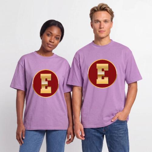 Letter E – Capital Varsity Alphabet Monogram - Unisex Garment Dyed T-Shirt