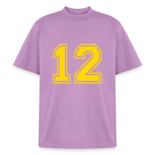 Number 12 in a classic athletic collegiate font - Heavyweight Washed Unisex T-Shirt
