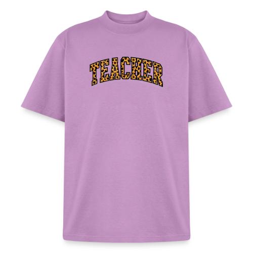 Leopard Print Teacher Typography - Heavyweight Washed Unisex T-Shirt