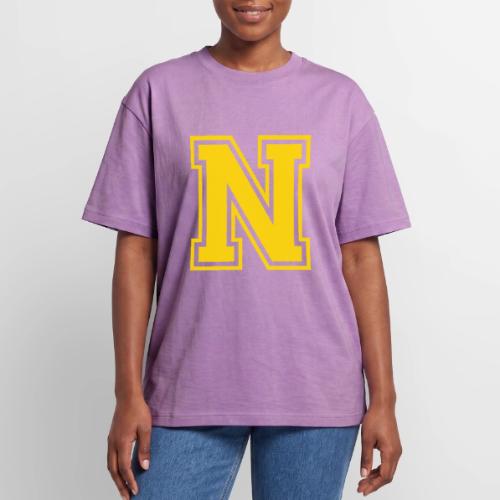 Letter N – Capital Athletic Alphabet Monogram - Unisex Garment Dyed T-Shirt