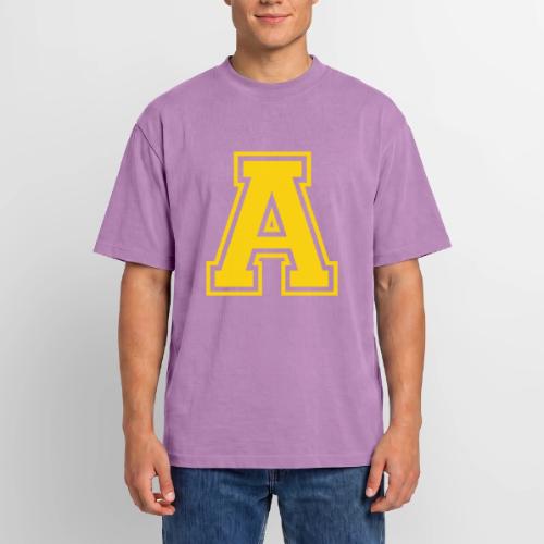 Letter A – Capital Athletic Alphabet Monogram - Unisex Garment Dyed T-Shirt