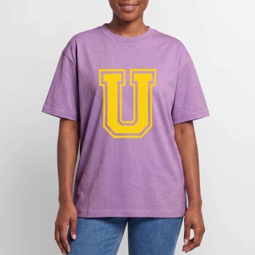 Letter U – Capital Athletic Alphabet Monogram - Unisex Garment Dyed T-Shirt