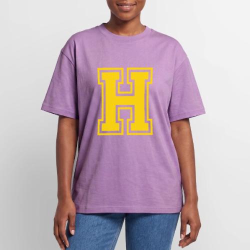 Letter H – Capital Athletic Alphabet Monogram - Unisex Garment Dyed T-Shirt