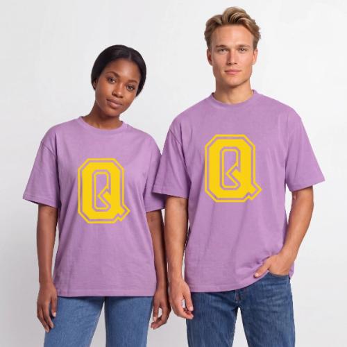 Letter Q – Capital Athletic Alphabet Monogram - Unisex Garment Dyed T-Shirt