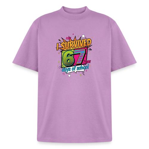 I Survived 67 Days of School T-Shirt – Funny Teach - Heavyweight Washed Unisex T-Shirt
