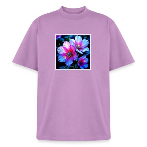 Neon Bloom Flower Magic Glow Design - Heavyweight Washed Unisex T-Shirt