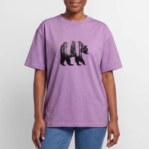 Evergreen Bear Silhouette - Unisex Garment Dyed T-Shirt