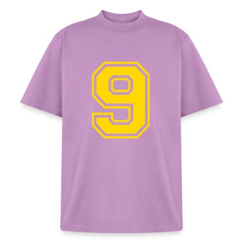 Number 9 in a classic athletic collegiate font - Heavyweight Washed Unisex T-Shirt