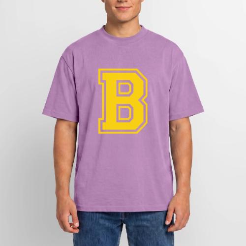 Letter B – Capital Athletic Alphabet Monogram - Unisex Garment Dyed T-Shirt