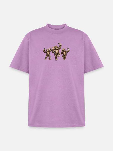 Chimp Selfie Squad - Unisex Garment Dyed T-Shirt - lilac