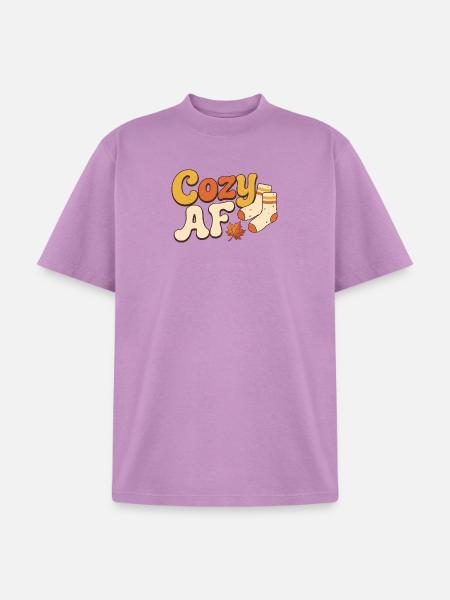 Cozy AF Autumn Socks - Unisex Garment Dyed T-Shirt - lilac