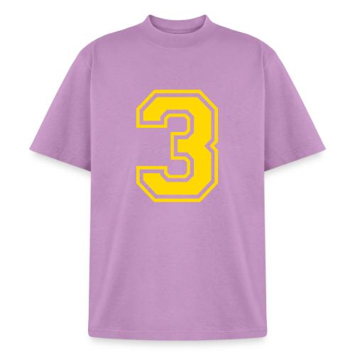 Number 3 in a classic athletic collegiate font - Heavyweight Washed Unisex T-Shirt